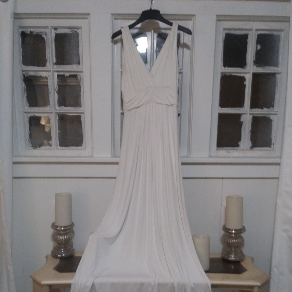 Iman White Maxi Dress Size Large
